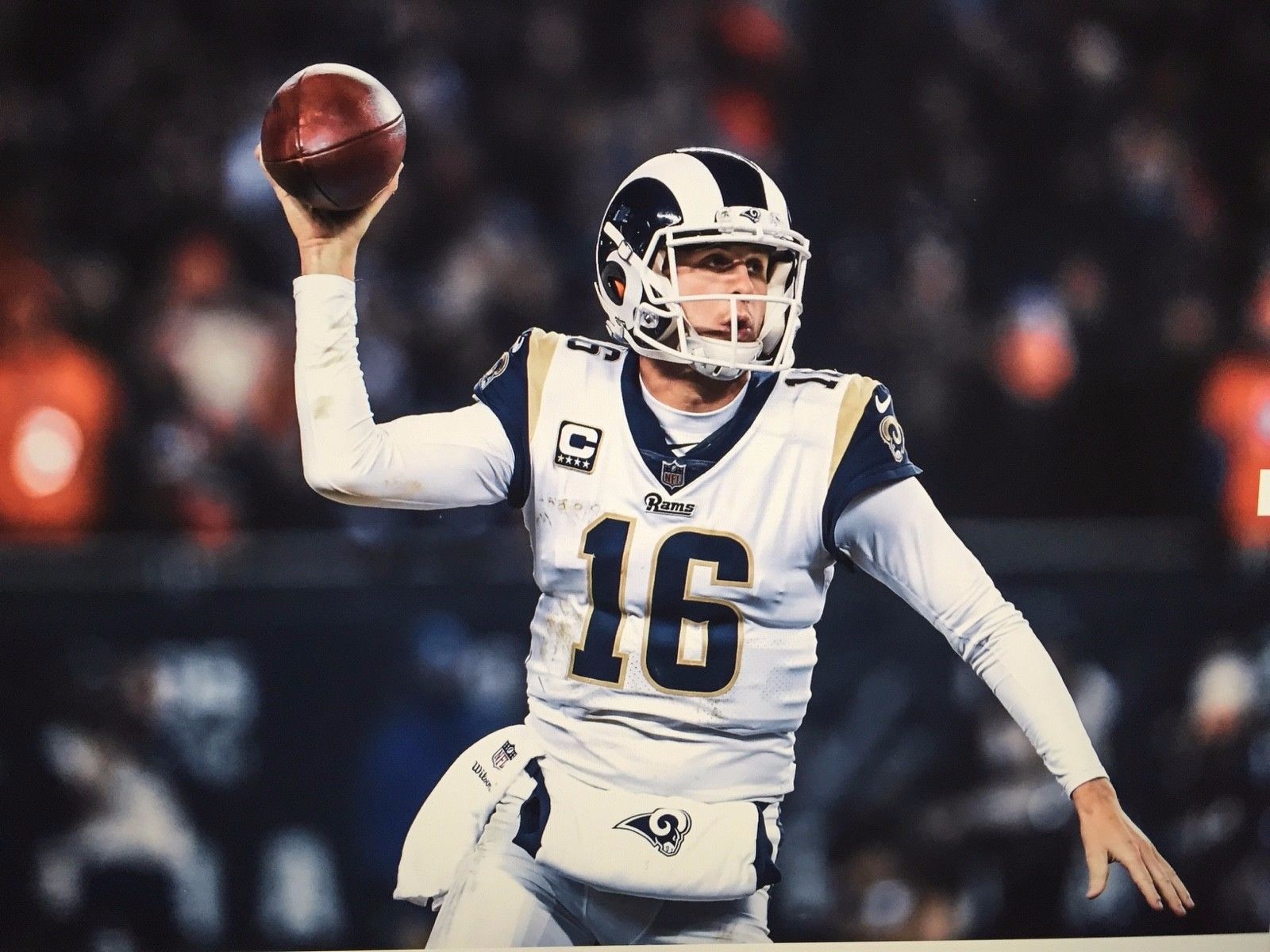 Jared Goff Game Worn Autographed Rams Jersey, Photo-matched