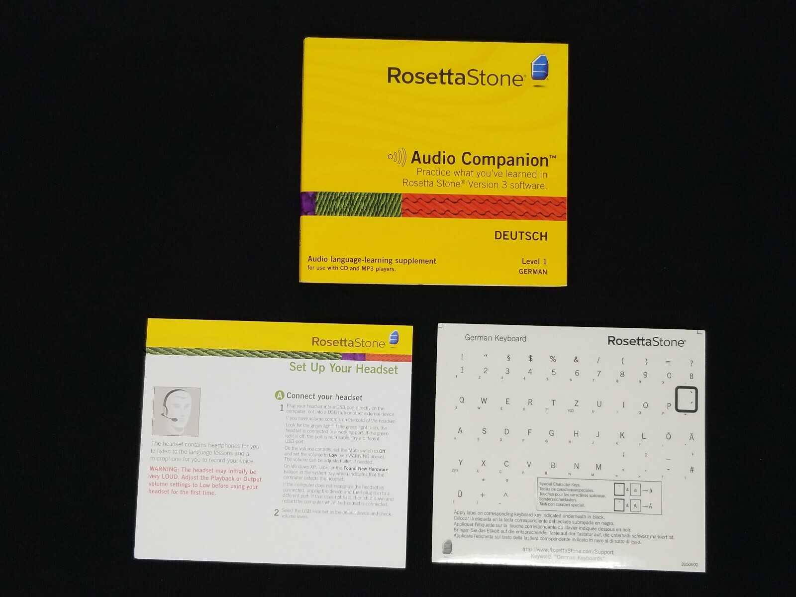 ROSETTA STONE VERSION 3 DEUTSCH LEVEL 1 & 2 GERMAN SOFTWARE & AUDIO COMPANION