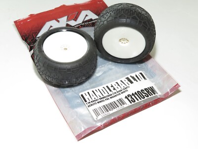 AKA 1:10 BUGGY HANDLEBAR LTD REAR (SOFT) HEXLITE WHEEL PRE-MOUNTED WHITE Tires