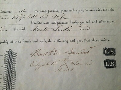 Deed Indenture 1848 Hereford Twp.Berks Co.Pennsylvania, George Hoof, Sam.Landis 