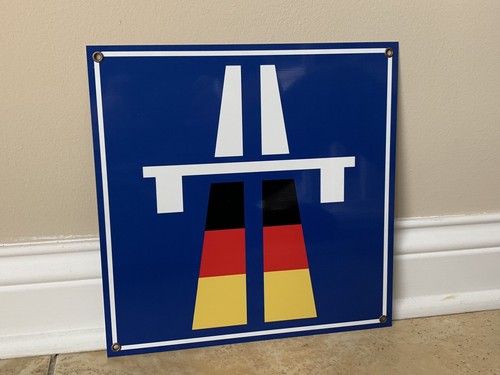 Autobahn road sign German European Porsche BMW Mercedes Audi vw