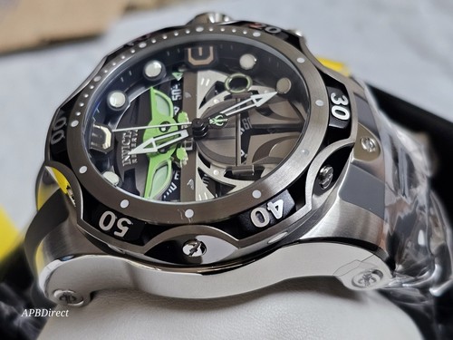 Pre-owned Invicta - Star Wars 228 Grogu Mandalorian - Venom 1000m Baby Yoda Mens Watch