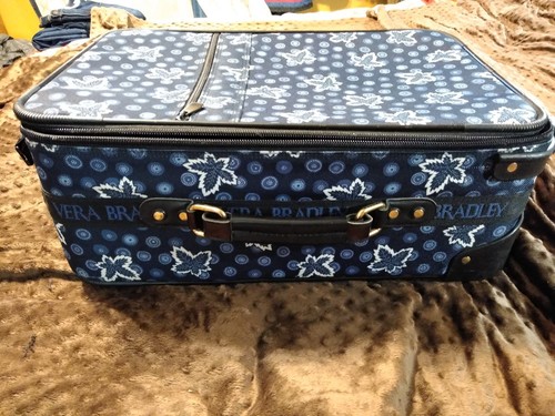 Vera Bradley  Blue Leaf 14x24 Rollin Luggage Suitcase, with lock