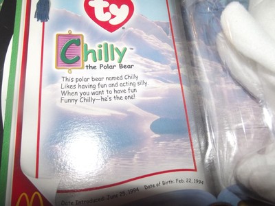 Ty Teenie Beanie Babies McDonalds Legends Trio ~ New in Pkg ~ Humphrey, Chilly,