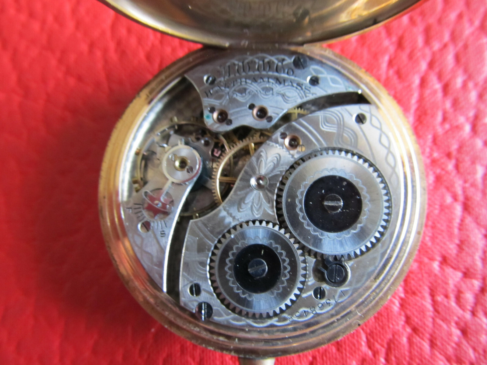 WALTHAM POCKET WATCH 15 JEWEL 12S 1908 RUNNING
