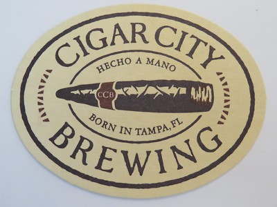 Beer Brewery Coaster: CIGAR CITY Brewing ~ Born in Tampa, FLORIDA ~ Hecho A Mano