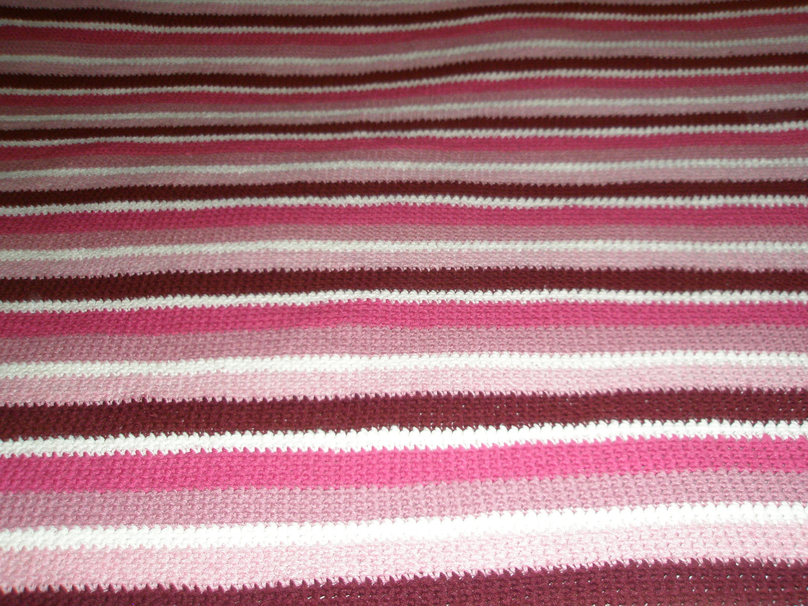 Vintage Afghan Throw Set 2 Mauve Pink White