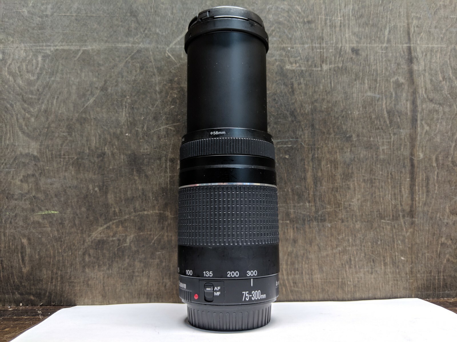 CANON EF 75-300MM 1:4-5.6 III ZOOM LENS WITH LENS COVER/CAP READ DESCRIPTION