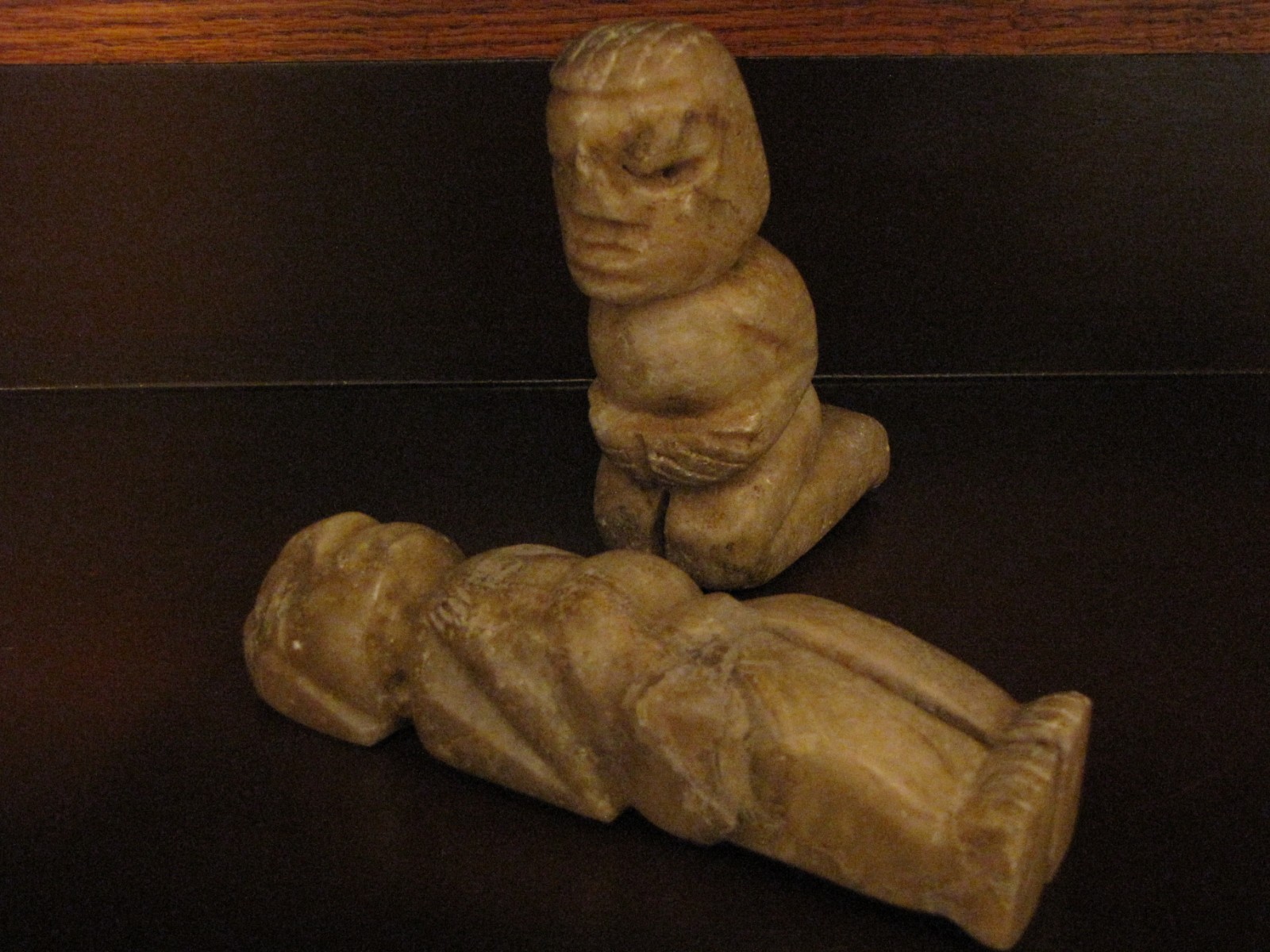 Pre Columbian, Costa Rican, Ancient Stone Funerary Figures, L/C P/C 600 1200 AD