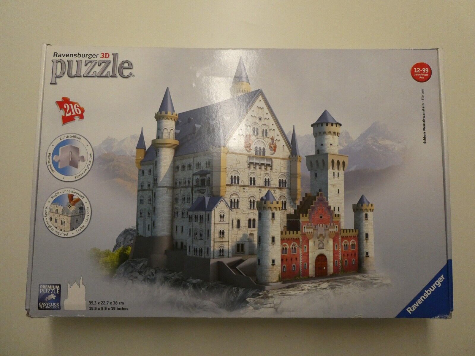 RAVENSBURGER 3D PUZZLE - SCHLOSS NEUSCHWANSTEIN - FÜSSEN - 216 TEILE