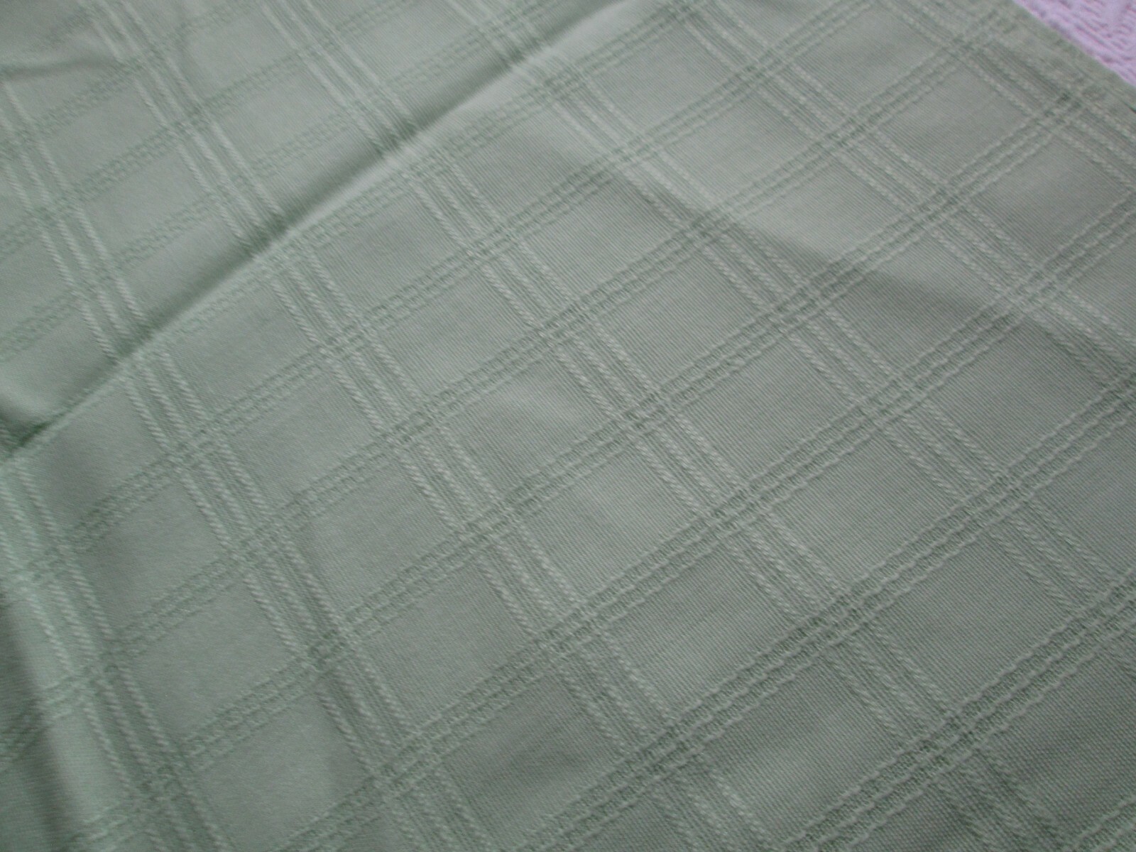 Bright Granny Apple Green Tablecloth Woven Squares 60