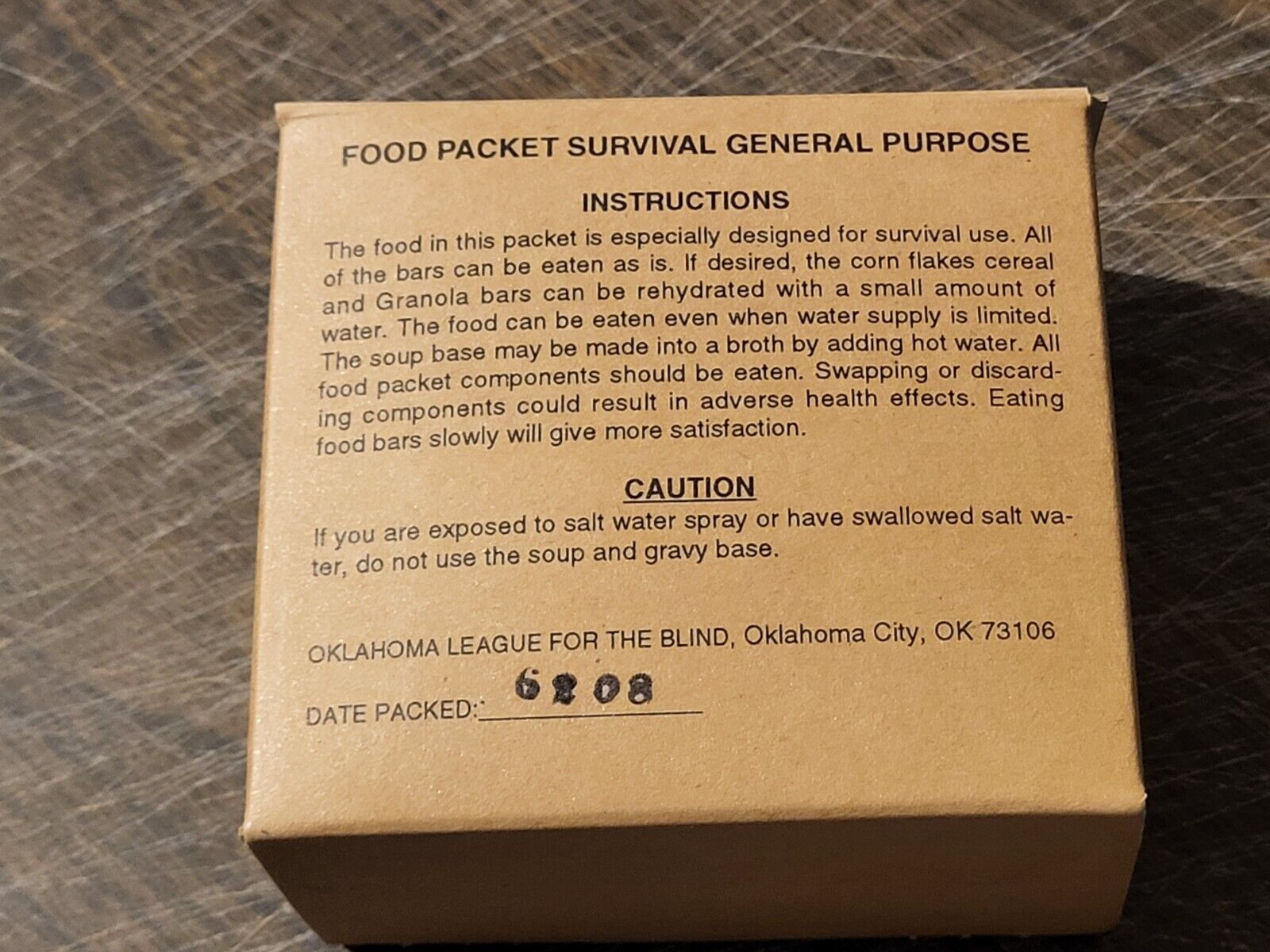 Vintage Military MRE - Food Packet Survival General Purpose Vintage Military MRE - Food Packet Survival General Purpose