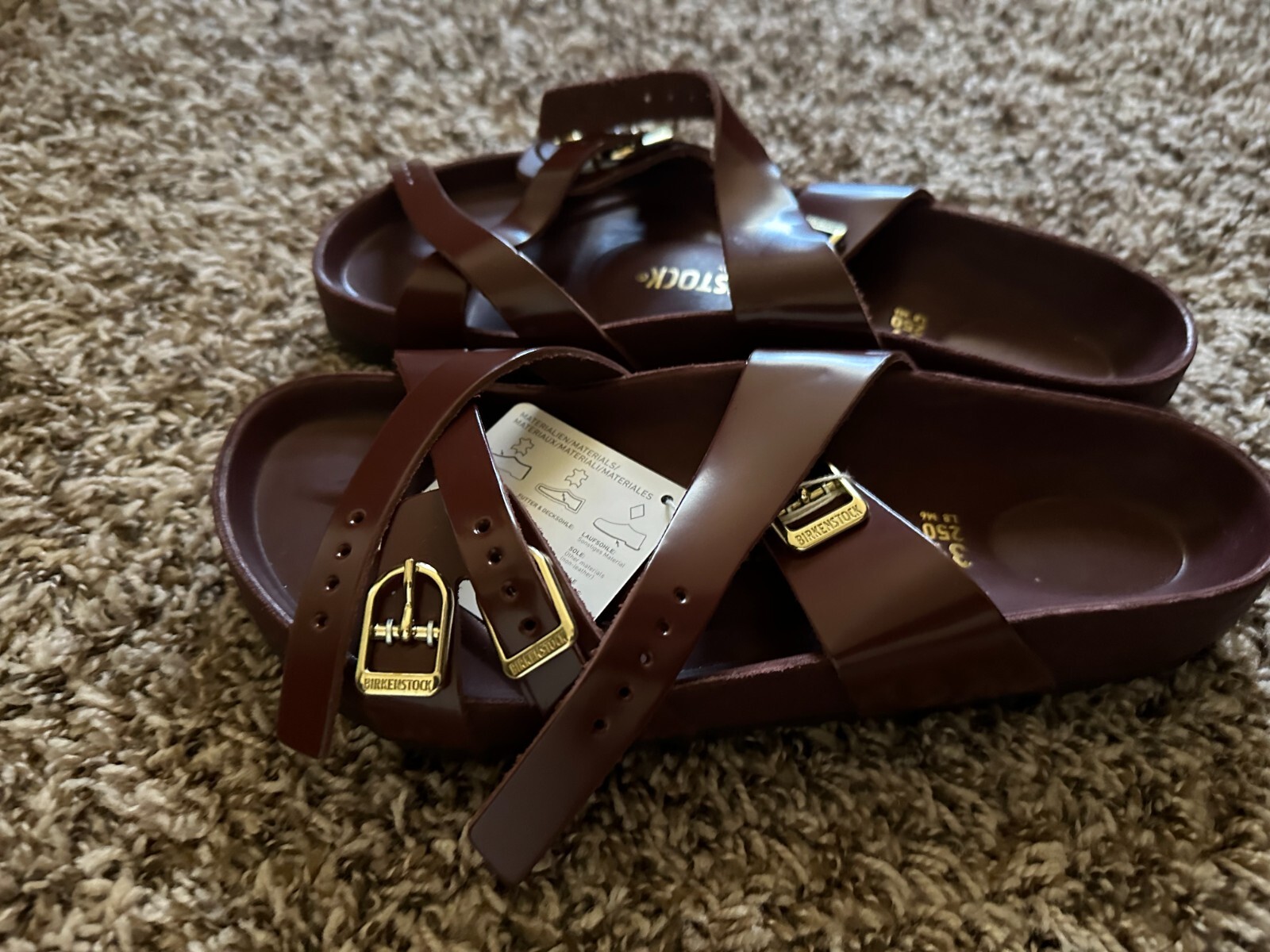 Pre-owned Birkenstock W/o Box  Franca High Shine Chocolate Patent Exquisite Eu 39 Wide In Brown
