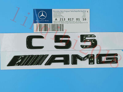 2018 Flat Gloss Black '' C55 AMG '' Trunk Embl Badge Sticker for Mercedes Benz C55