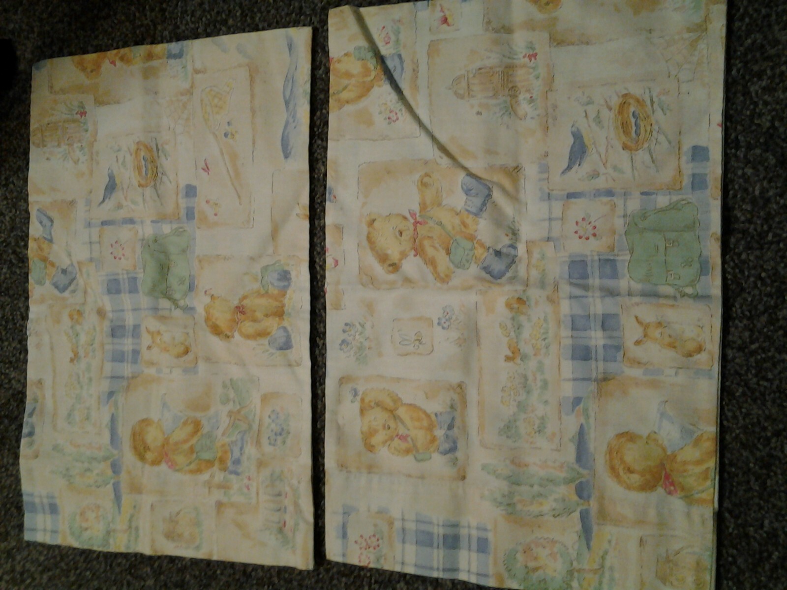 Vtg TEDDY BEAR DOLL PILLOWCASES approx 10 X 15