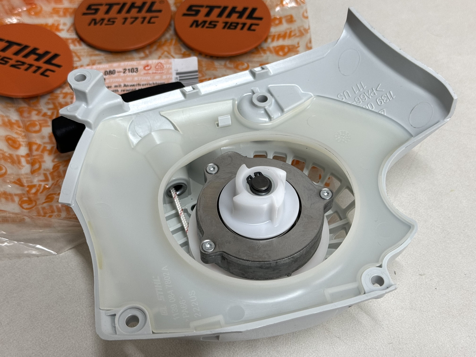 STIHL OEM FAN HOUSING W REWIND STARTER 1139 080 2103 MS181C MS171C MS211C C-BE - Picture 3 of 5