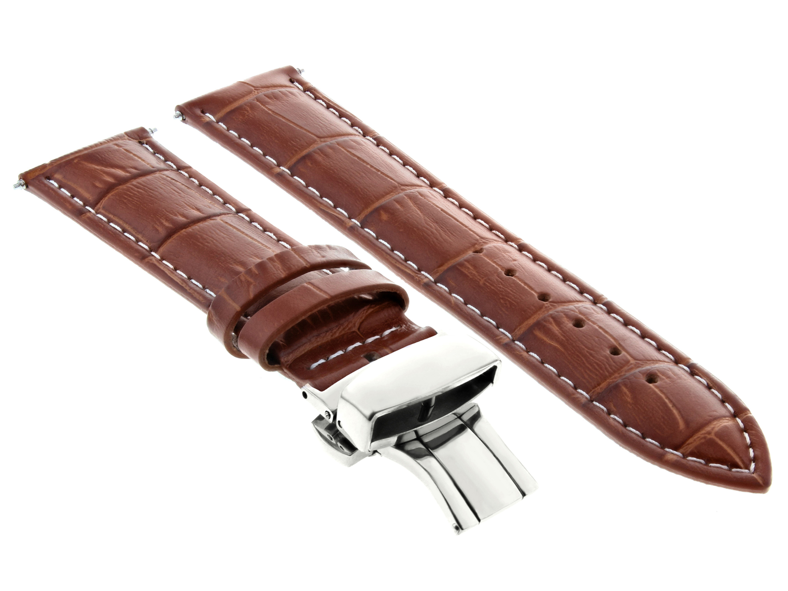22MM LEATHER BAND STRAP DEPLOYMENT CLASP FOR ROLEX 3B Ewatchparts