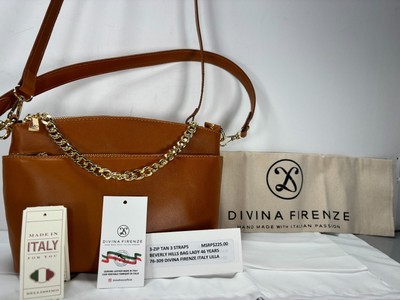 DIVINA FIRENZE ITALY-NWT$198.00-MSRP$225.00-3-STRAPS ,3 ZIP COMPARTMENTS