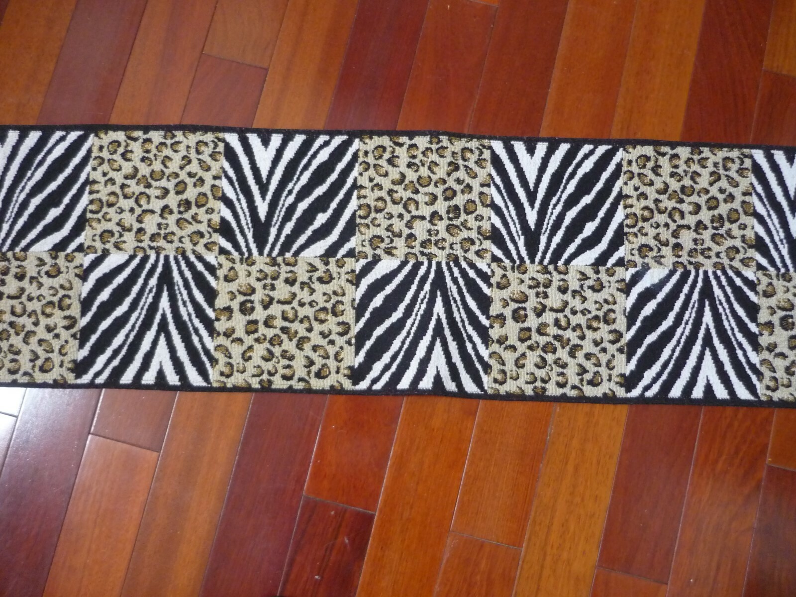 Vintage Leopard & Zebra Design Table Runner Size 12
