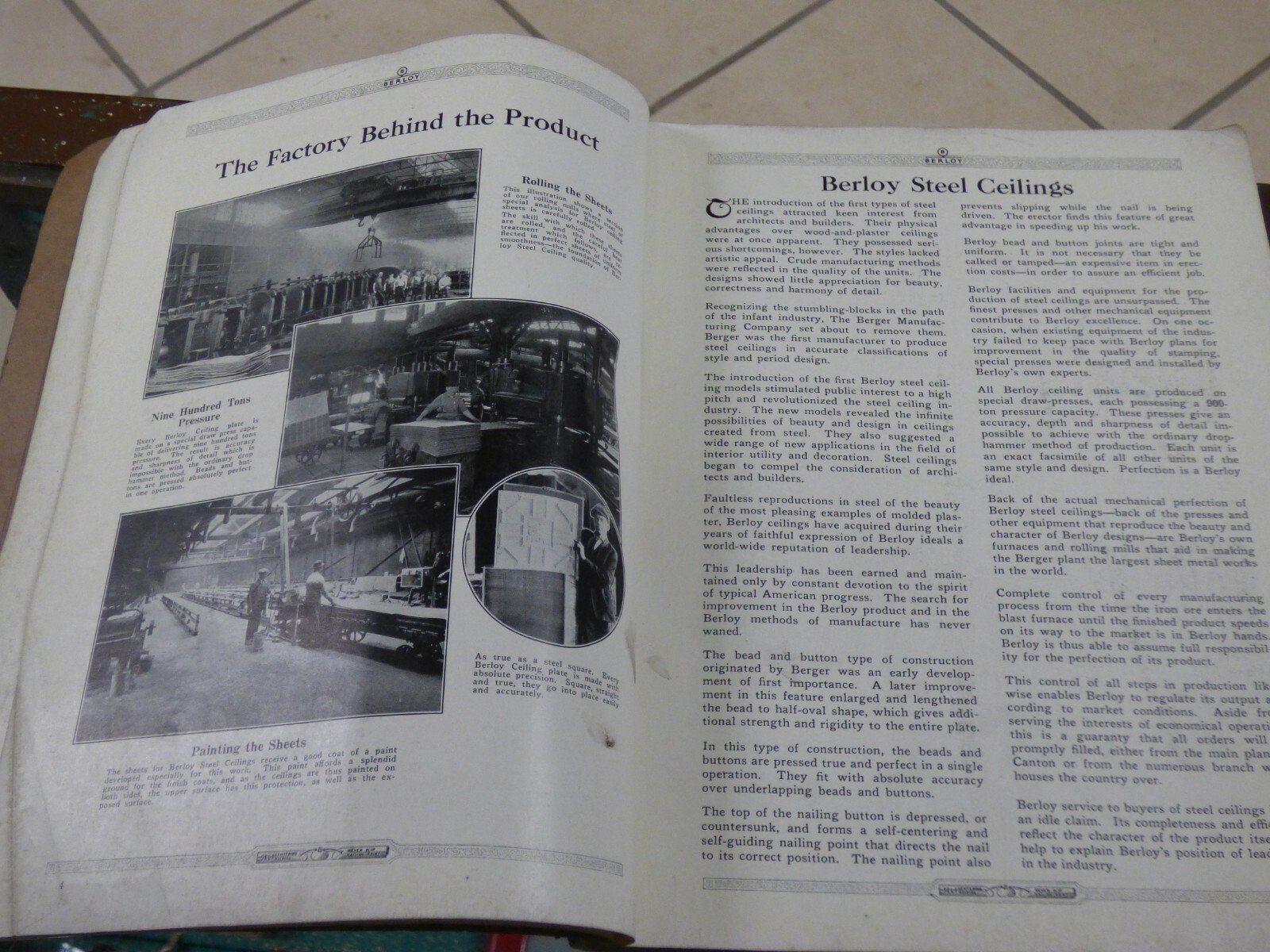 1927 Berloy Steel Ceilings Catalog No. 27 The Metal Ceiling Co. St Louis