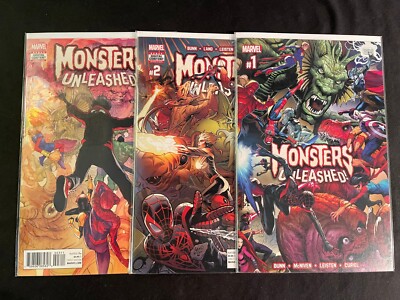 MONSTERS UNLEASHED(2017) #1, 2, 3 VFNM Condition
