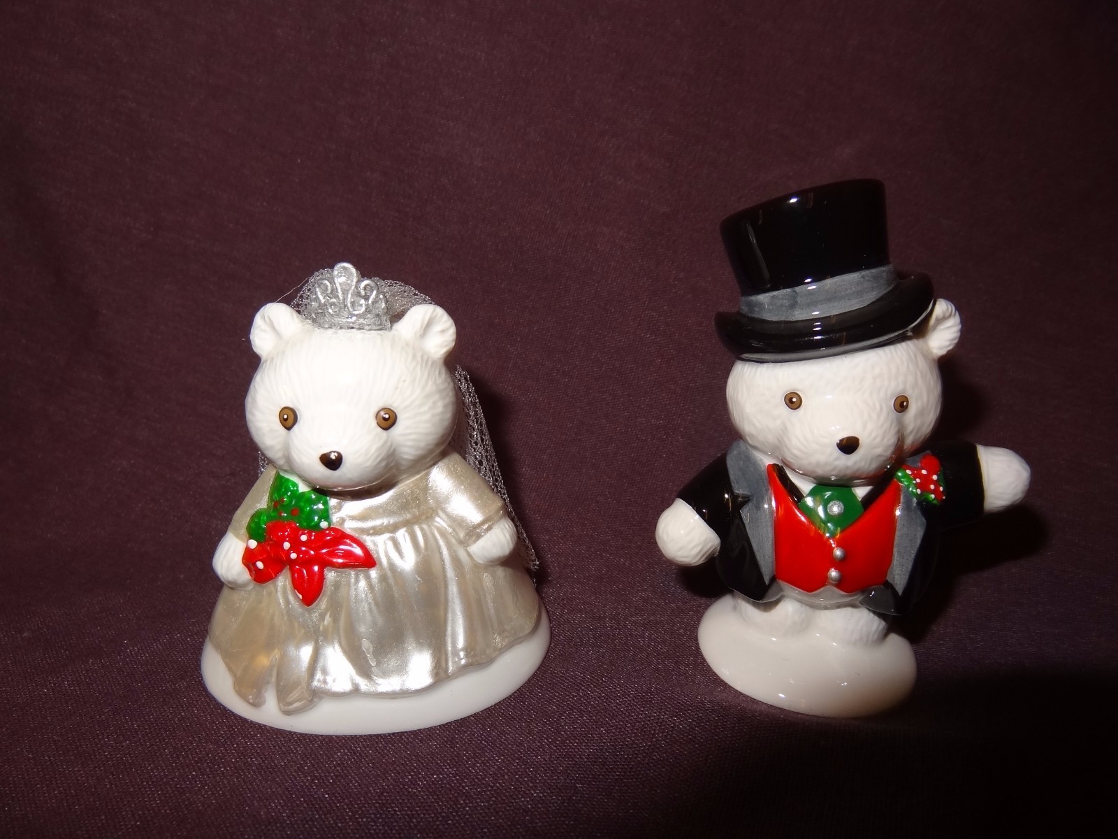 Teddy Bear Wedding Bride Groom Cake Topper Ceramic 2