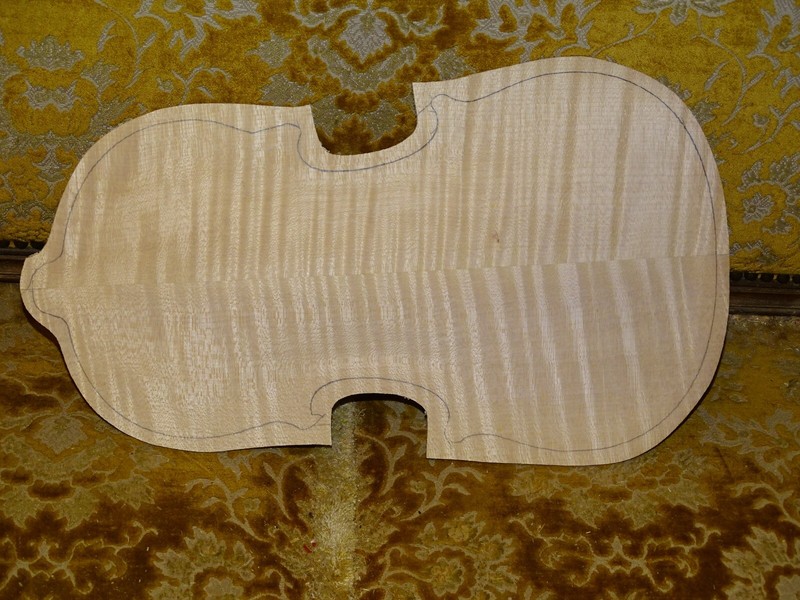 Tonholz, Tonewood, GefrÃ¤Ster, Stark Gefl. Boden F Geige, Carved Violin Back
