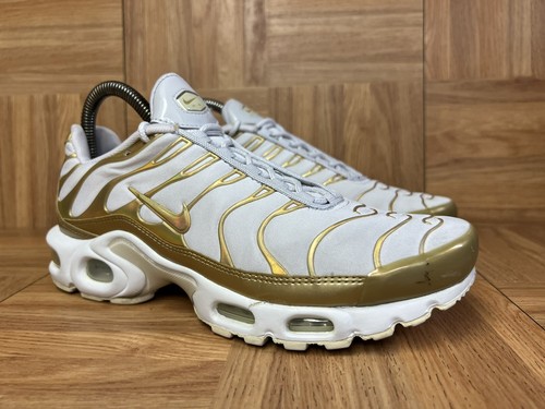 nike tuned white and gold