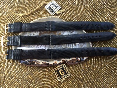GRUEN LIZARD Genuine NOS 17mm Blue Black 1/90 10K Buckle Row 2 or 3  17MM  L=8 