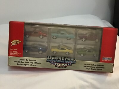 NIB Johnny Lightning Diecast Muscle Cars USA 6 Car Collection Gallery Showcase