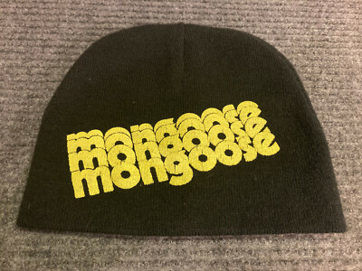 Mongoose BMX Hat Cap Beanie. Old School Vintage. Black and Yellow Knit Rare Cool