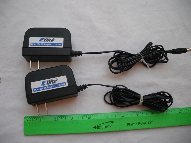 Lot of 2 Used E-flite EFLC4000 Power Supply, 12V, 1.5 Amp,AC