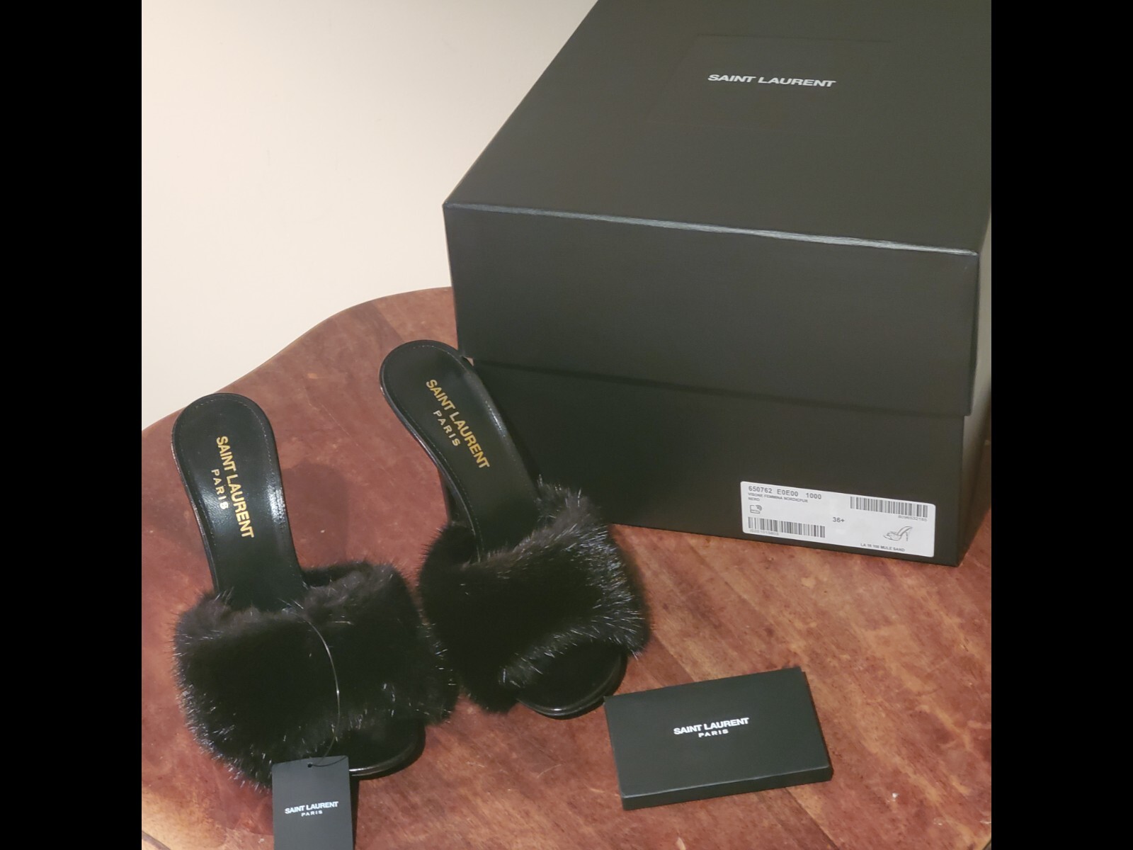 【関税＆送料込み】Saint Laurent Mules Saint Laurent LA 16 MULES IN SMOOTH LEATHER AND MINK | eBay