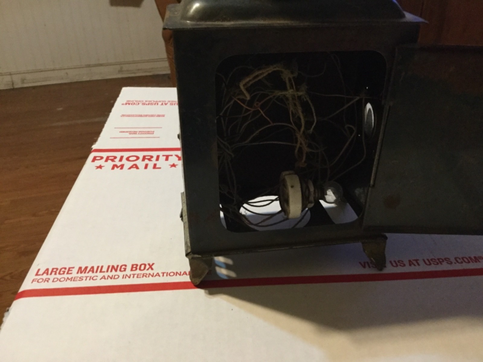 Antique Victorian magic lantern projector