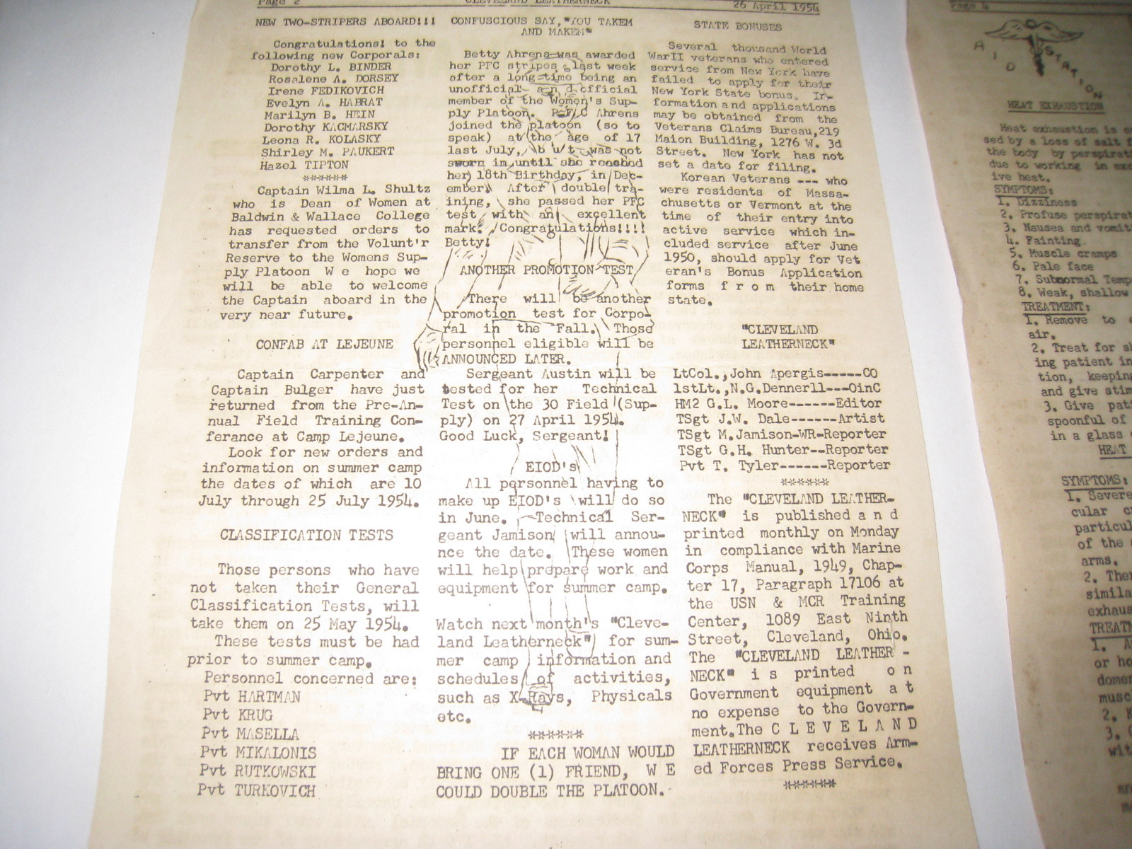 April 26 1958 Cleveland Leatherneck Official Publication 11th Infantry Battalion