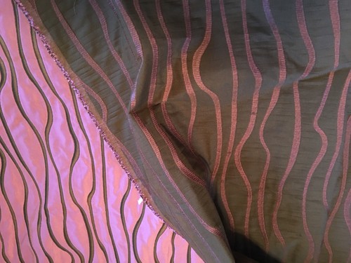 2 + YARDS OF JIM THOMPSON MODERN UPHOLSTERY FABRIC RASPBERRY & BROWN