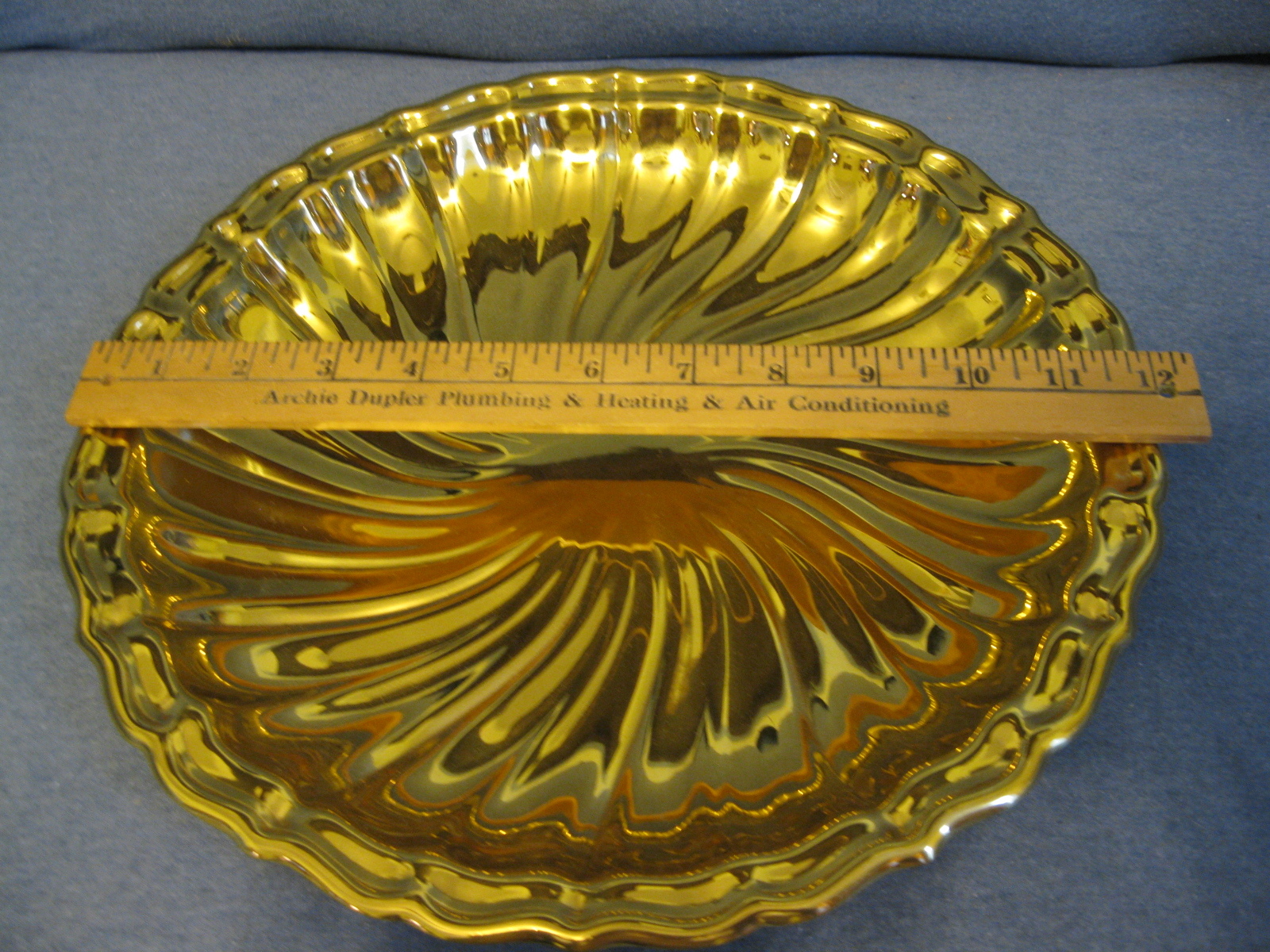 Gorham Solid Brass Spiral Tray/12