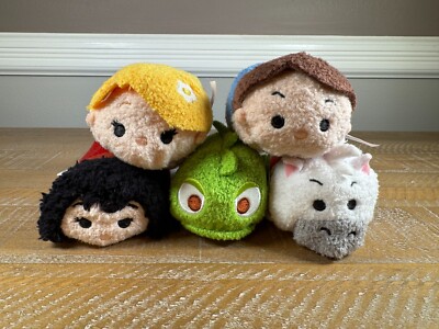NWT Disney Parks Tsum Tsum Tangled Rapunzel Pascal Plush Set of 5 USA 