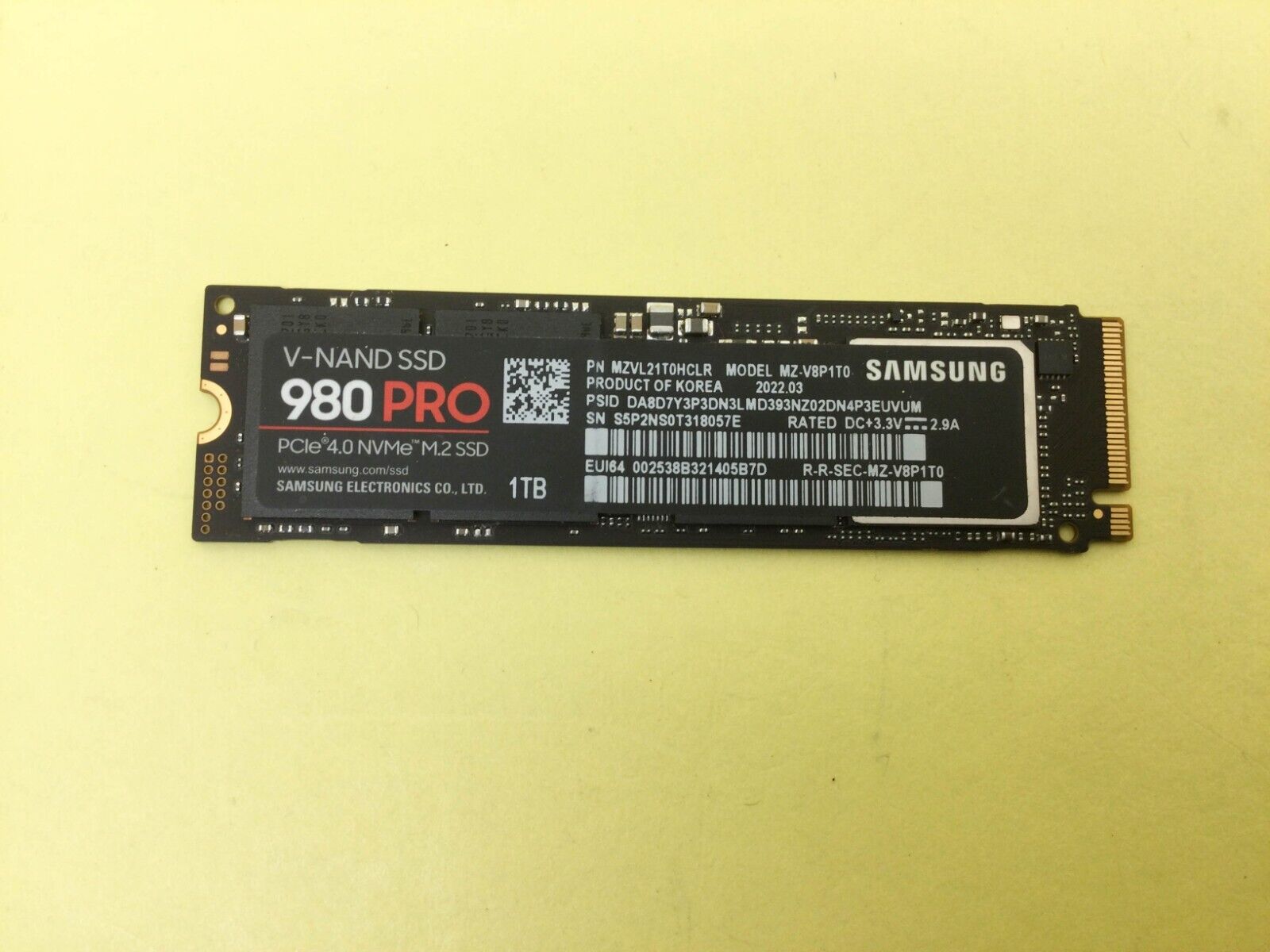Samsung 980 PRO 1TB PCIe 4.0 NVMe M.2 2280 SSD MZ-V8P1T0 Samsung 980 PRO 1TB PCIe 4.0 NVMe M.2 2280 SSD MZ-V8P1T0