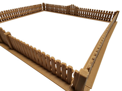 Miniature Wooden Fence Walls Modular (14pc) Scaled in 28mm RPG Wargaming D&D DnD