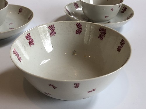 5-Pieces Vintage Chinese Export Pottery - Matching Design C1800 “as is”