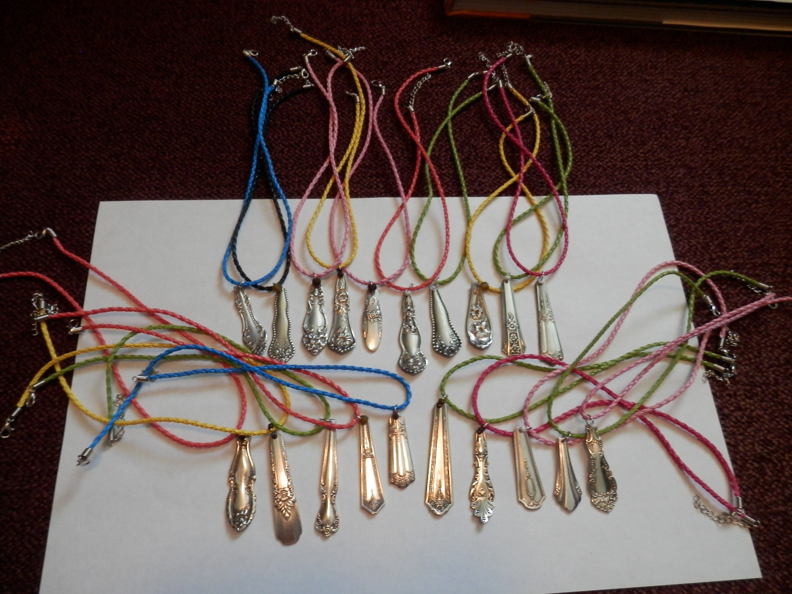 20 Vintage Silverplate Flatware Jewelry Necklace Pendants Wholesale Lot Wedding