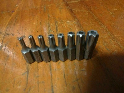 8x CRV-MO Screwdriver holed Torx bit TT10 15 20 25 27 TT30 TT40 TT45 Stanley ABW
