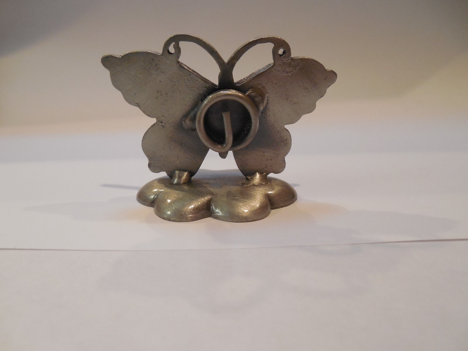 FASHIONCRAFT SMALL PEWTER BUTTERFLY MEMO / PHOTO / CARD / RECIPE HOLDER