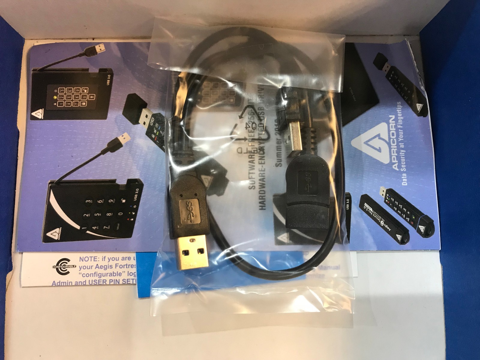 Apricorn Aegis Padlock Fortress 4TB Encrypted USB 3.0 Solid State Drive with PIN