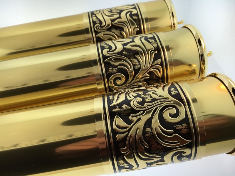 Grandfather Clock Weight Set of 3 with Fancy Embossed Band with inserts