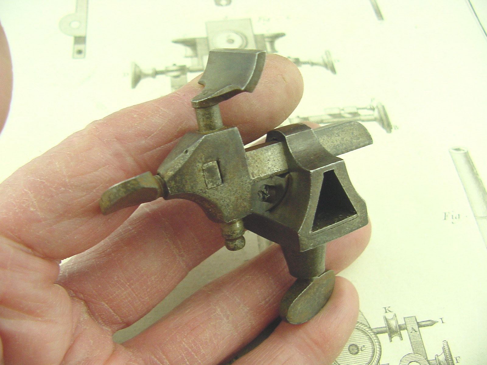 Tool Rest for Antique  Watchmakers Lathe Turns w/ Triangular Bed