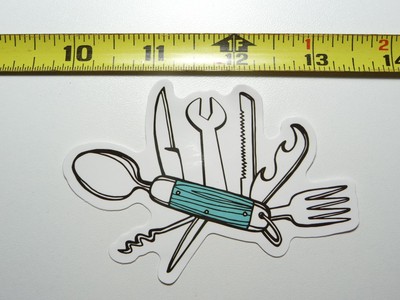 MULTITOOL KNIFE DECAL STICKER CAMPING OUTDOORS HIKE HIKING NATURE ADVENTURE