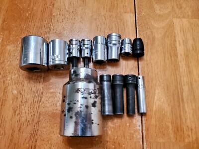 Snap On Mac Proto Challenger 1/4 3/8 1/2 Drive Misc Mixed Sockets Lot Of 13