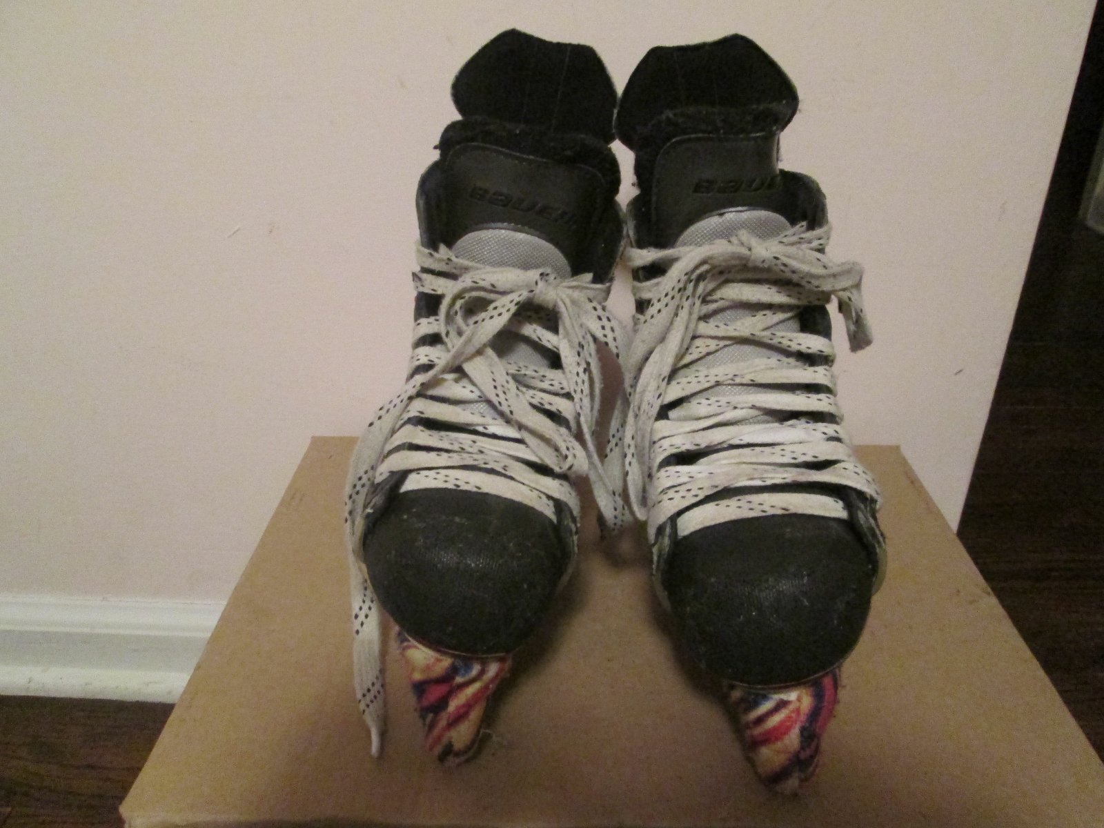 BAUER VAPOR XV JR ICE HOCKEY SKATES SZ 4D TUUK LIGHTSPEED BLADES COVERS-ONLY ONE